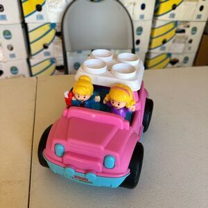 Fisherprice Pink and Blue Toy Car with Figures